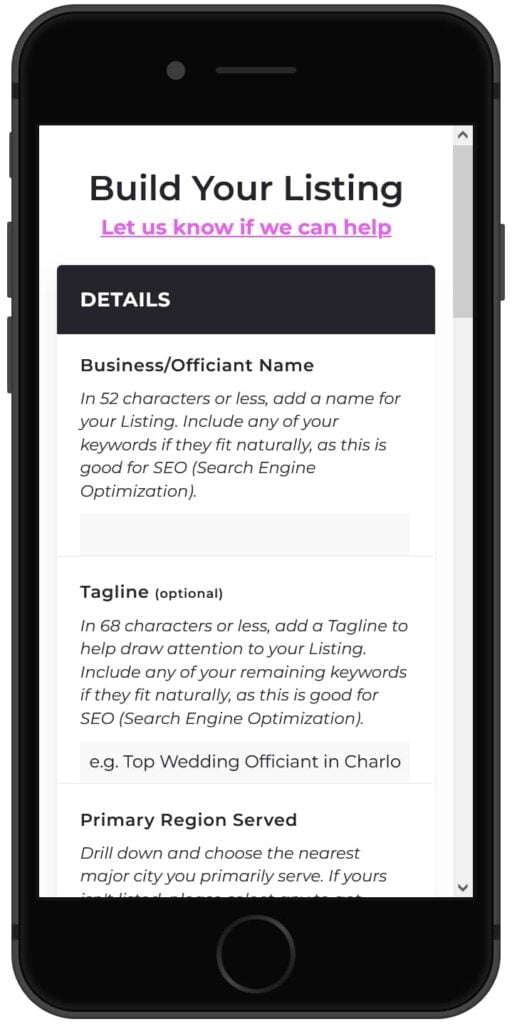Build Your Listing