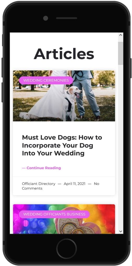 Officiant Directory Articles
